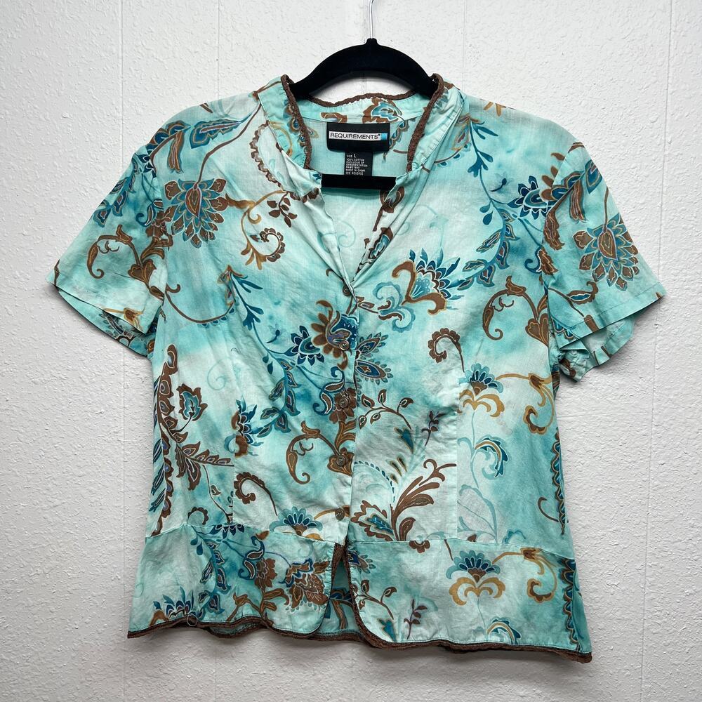 Requirements Y2K Bohemian Fairy Cottage Whimsy Womens Lightweight Top Sz Large